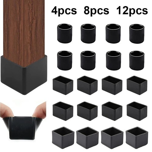 Square silicone chair leg caps - silicone,