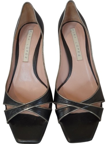 Pura lopez heels black leather - pura,