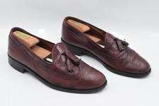 Bally Tasselled Leather Loafer Shoes Mens UK 7 Burgundy Slip on Made In Italy