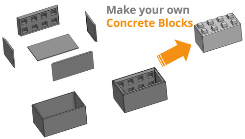 Concrete mould farm diorama - concrete,