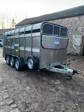 Ifor Williams TA510 14ft tri axle cattle trailer with fold down front *SERVICED*