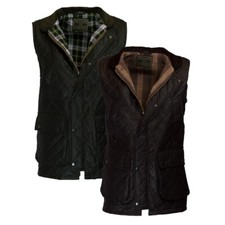 Walker & and Hawkes Men's Lincoln Wax Diamond Quilted Gilet Waistcoat Hunting