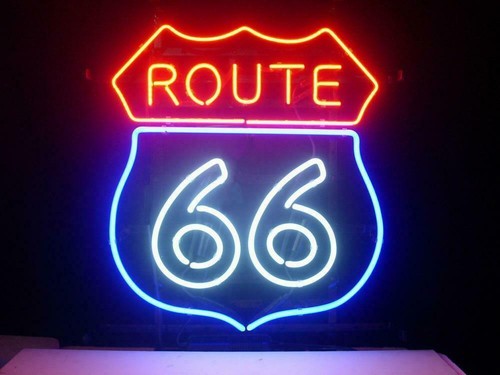 Historic route neon light - historic, 66