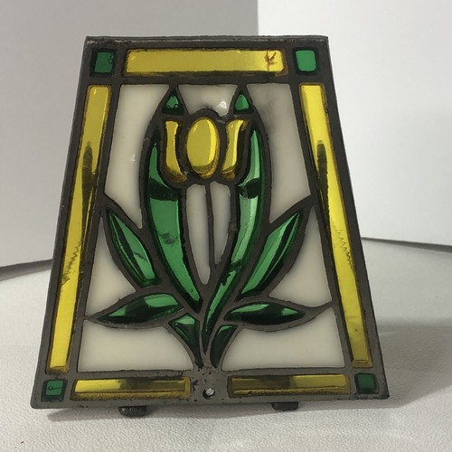 Stained glass tulip cast iron - stained,