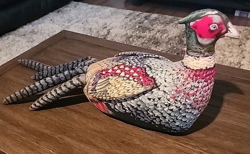 Vtg ring neck pheasant stuffed - vtg,