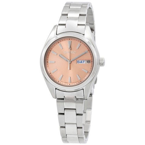 Seiko quartz peach dial - peach, ladies