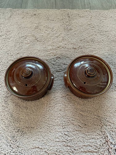 Vintage brown glazed - 2x,