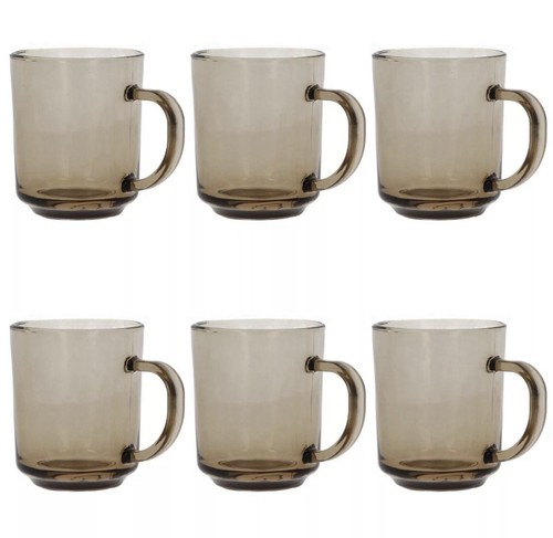 Glass mugs smoke - glass, brown
