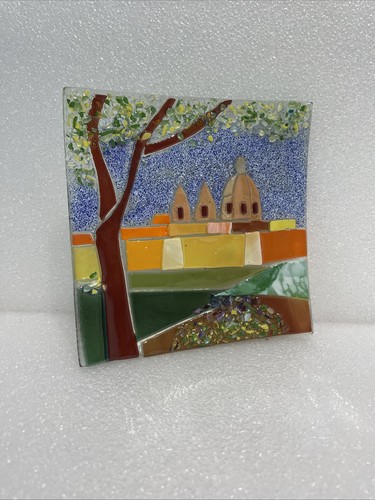 Mdina glass art 17cm - 17cm, square