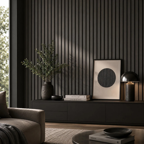 Black oak slatted - black,