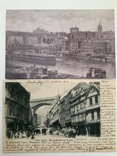 Postcards Newcastle on Tyne the side the bridge 1902 used social history