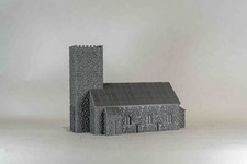 N Gauge church. Grey Cobble