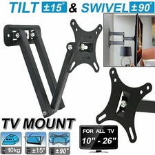 TILT SWIVEL TV WALL MOUNT BRACKET 10 14 16 17 18 19 20 22 24 26 INCH LCD LED UK