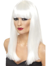Lady Gaga White Wig Long Wavy