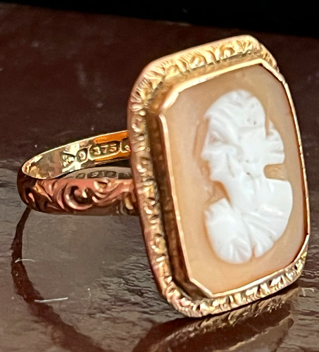 Antique 9ct rose - 9ct, cameo