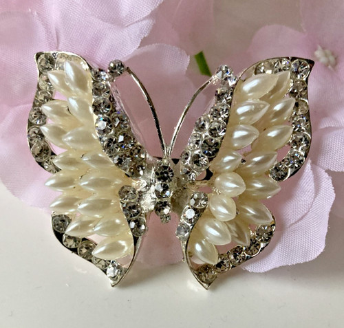 Large faux pearl diamante - 2.2",