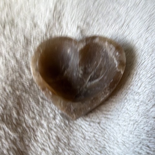 Brown stone heart shaped - brown,
