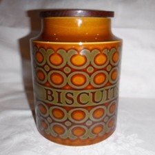 Hornsea Bronte Biscuit Canister Iconic 1970's Design Brown Excellent Condition