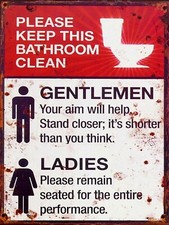 Funny Toilet Sign, Retro