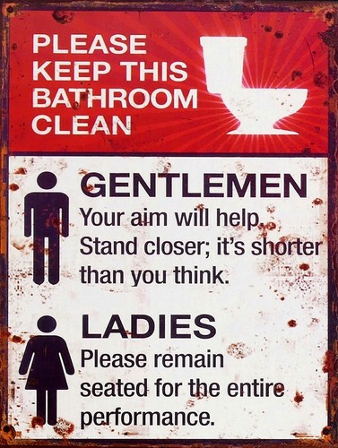 Funny toilet sign retro - funny, sign,