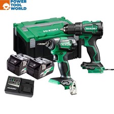 HIKOKI KC18DEJAZ 18v Combi Kit DV18DE Combi Drill & WH18DE Impact Driver Inc ...