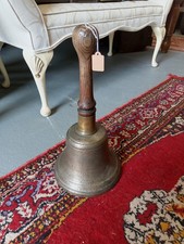 Large Vintage Hand Bell Antique Loud Town Crier Church Etc 