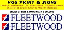FLEETWOOD CARAVAN MOTORHOME STICKER DECAL CHOICE OF SIZE & ANY 2 COLOURS #12