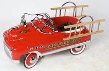 Children's Comet Pedal Car, Red Fire Fighter, All Metal Ride-On,