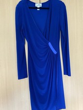 Designer Joseph Ribkoff Stunning BNWOT Long Sleeve Blue Wrap Dress Size 14 UK