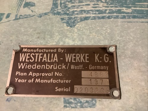 Westfalia interior badge - vw,