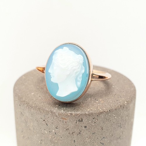 Antique 9ct gold hardstone - gold,