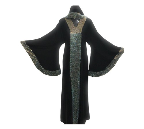 Black abaya with - stone,