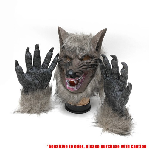 Halloween wolf head face mask - halloween,