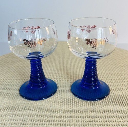 Pair vintage blue stem - vintage,