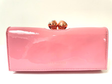 Ted Baker Honeyy Dusky Pink Patent Leather Matinee Purse – Crystal Clasp