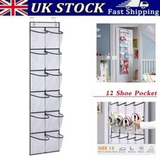 12 Pocket Shoe Holder Organiser Over The Door Hanging Shelf Rack Storage hook