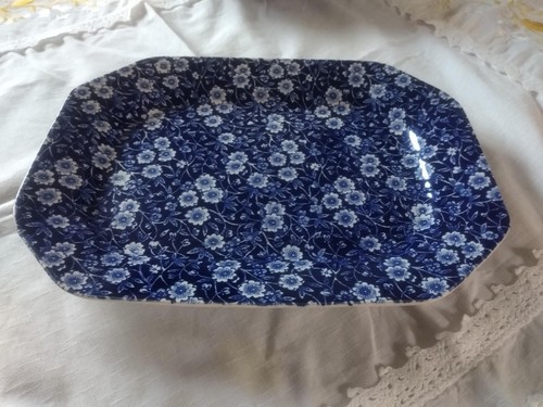Burleigh blue calico - calico, platter