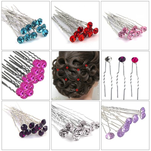 Bridal hair pins crystal - bridal,