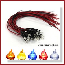 FLICKERING 3mm Pre-Wired LED