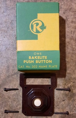 Vintage bakelite push button - bakelite,