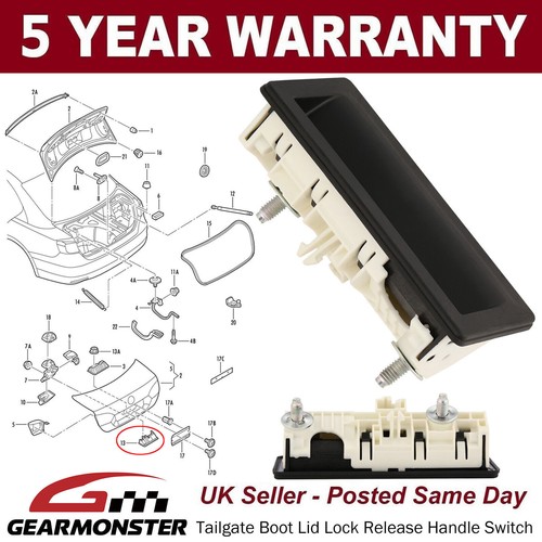 Tailgate boot lid lock release - boot,