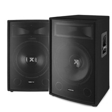 2x Vonyx 2-Way 15"" 1600 Watt Passive Speakers DJ PA Party Karaoke UK Stock