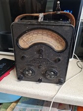 Universal Voltmeter  avometer type 7 Bakelite Leather Handle Multi Meter.