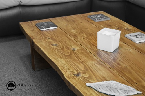 Waney live edge coffee table - live,