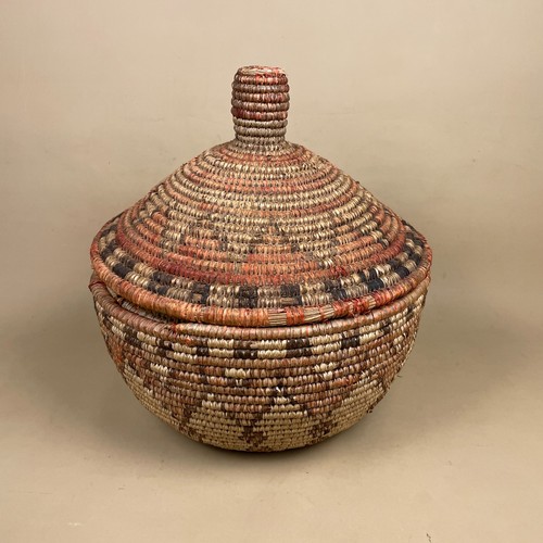 Vintage african lidded basket - vintage,