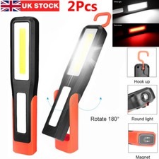 2 PCS Rechargeable COB LED Magnetic Work Light Inspection Lamp Torch Waterproof