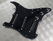 Fender Squier Strat Pickguard + Pickups Complete Soldered Black/Black