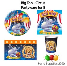 Big Top "Circus"  Tableware  - Children's Party Pack - 8
