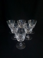 Royal Brierley, Crystal Cordial Glasses x6, Braemar cut