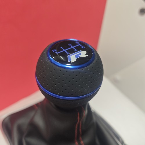 Blue leather shift - leather, gear